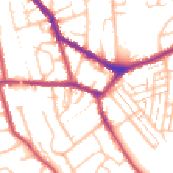 Daytime road noise heatmap for EN4 8SS