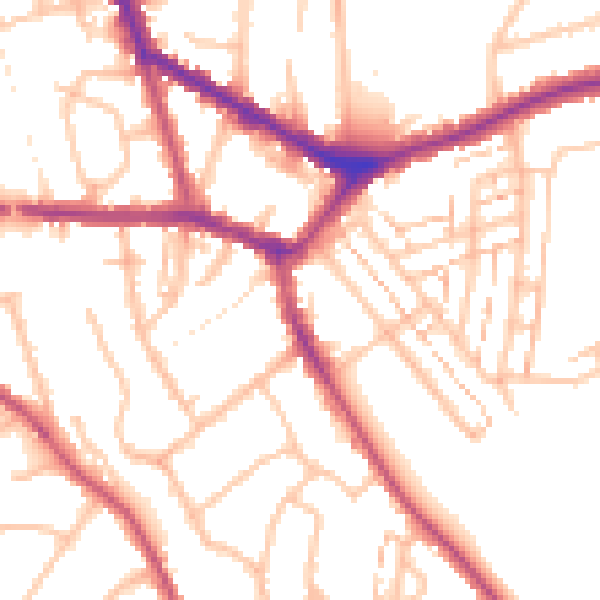 Daytime road noise heatmap for EN4 8SY