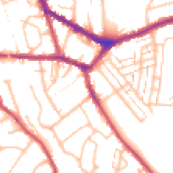 Daytime road noise heatmap for EN4 8TB