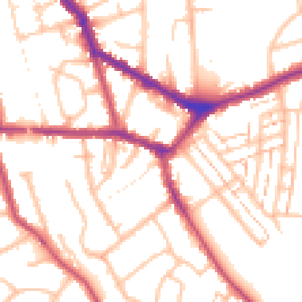 Daytime road noise heatmap for EN4 8TD
