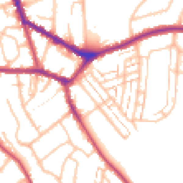 Daytime road noise heatmap for EN4 8TT