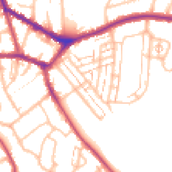 Daytime road noise heatmap for EN4 8UG