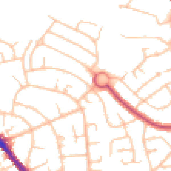 Daytime road noise heatmap for EN4 9AD