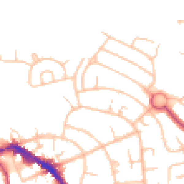 Daytime road noise heatmap for EN4 9AG