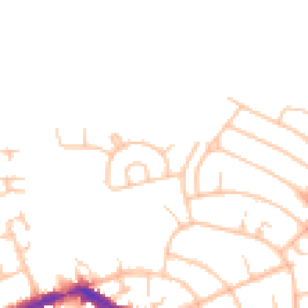 Daytime road noise heatmap for EN4 9AP