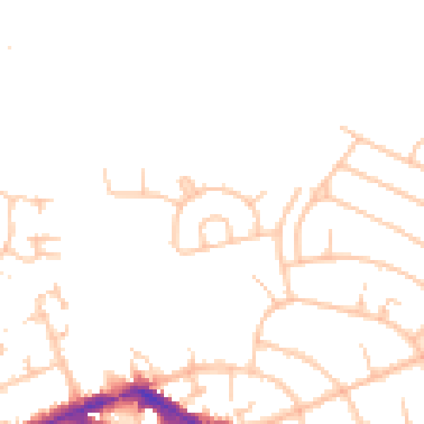 Daytime road noise heatmap for EN4 9BT