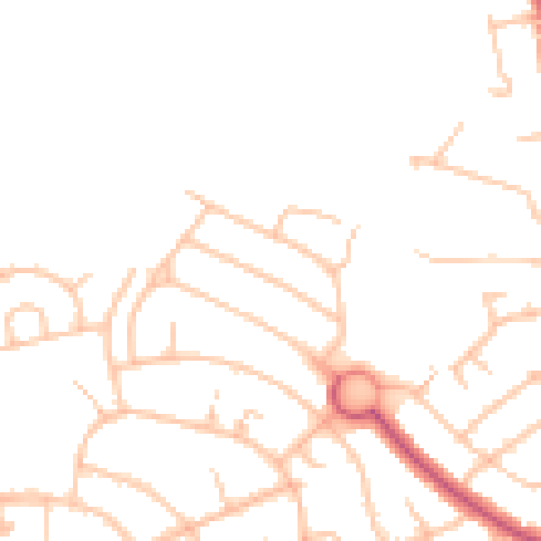 Daytime road noise heatmap for EN4 9BX