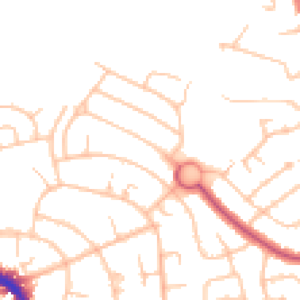 Daytime road noise heatmap for EN4 9DF