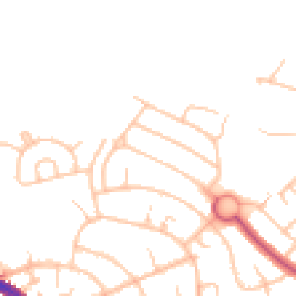 Daytime road noise heatmap for EN4 9DH
