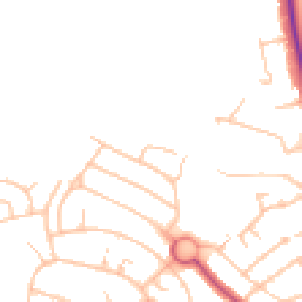 Daytime road noise heatmap for EN4 9DP
