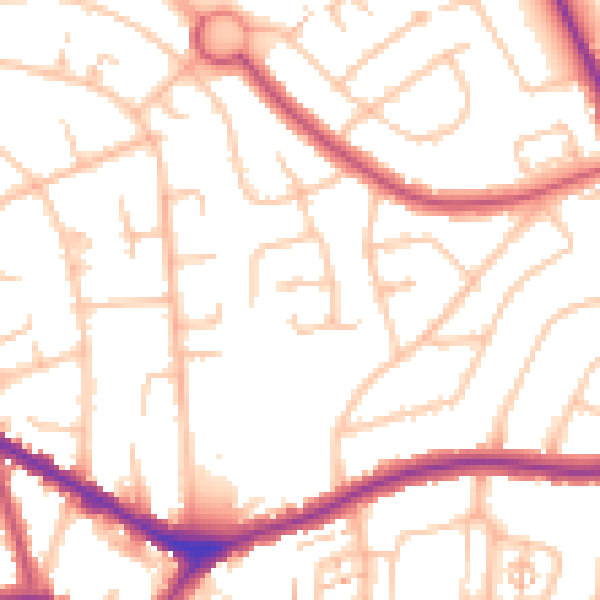 Daytime road noise heatmap for EN4 9EZ