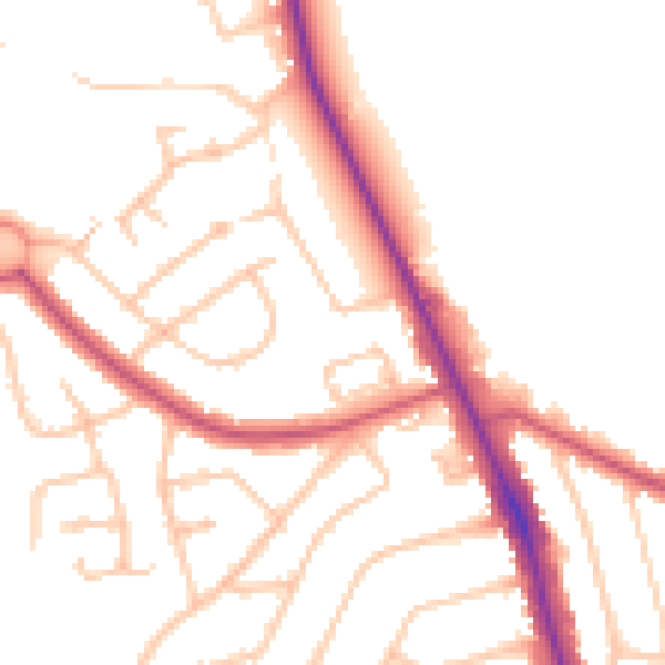 Daytime road noise heatmap for EN4 9HS