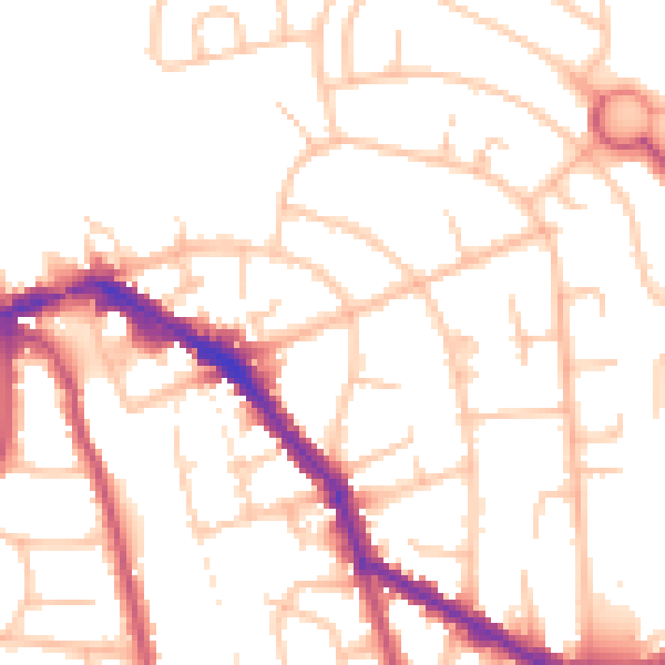 Daytime road noise heatmap for EN4 9NU