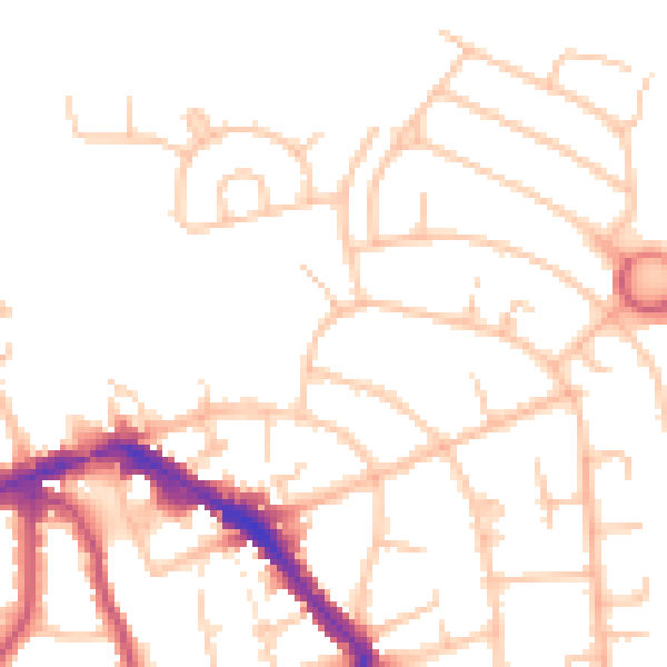 Daytime road noise heatmap for EN4 9QA