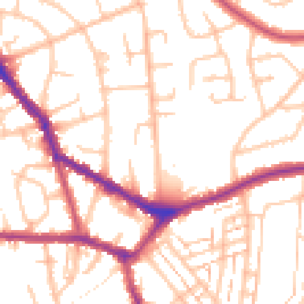 Daytime road noise heatmap for EN4 9QN