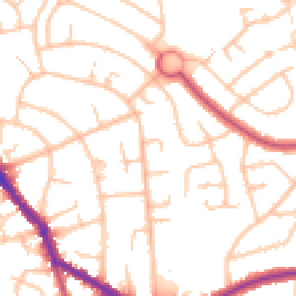 Daytime road noise heatmap for EN4 9QX