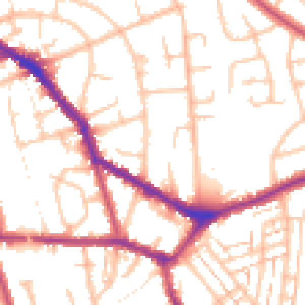 Daytime road noise heatmap for EN4 9RP