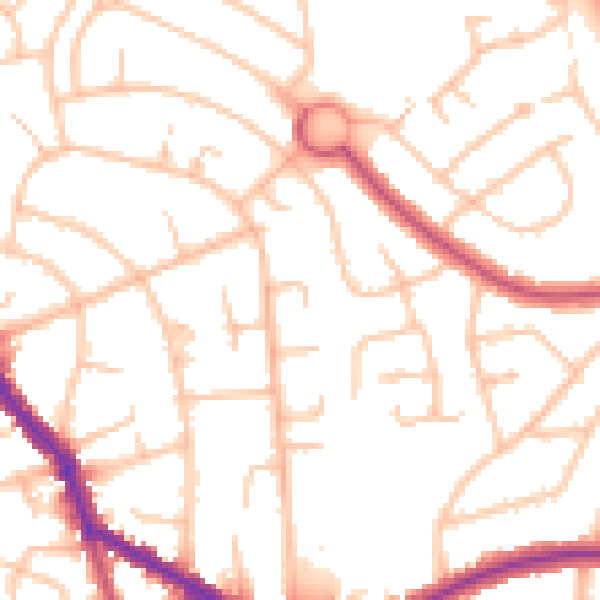Daytime road noise heatmap for EN4 9RT