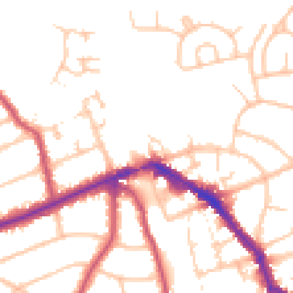 Daytime road noise heatmap for EN4 9SH