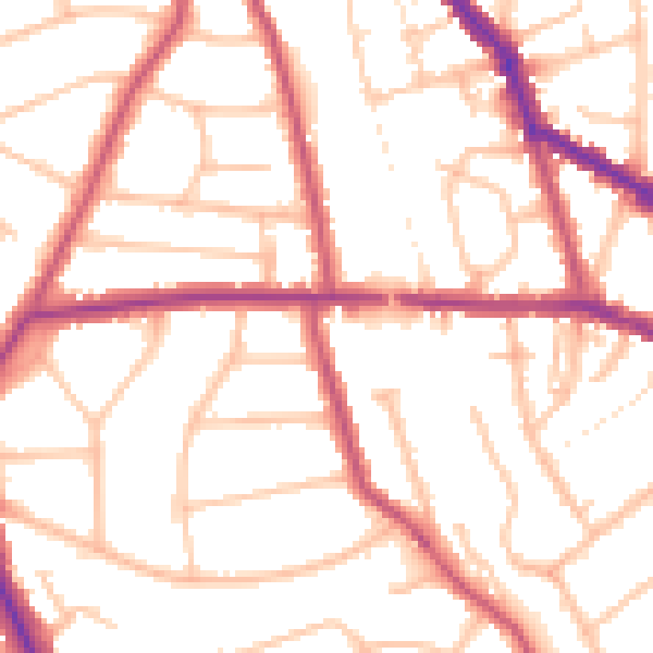Daytime road noise heatmap for EN5 1BN
