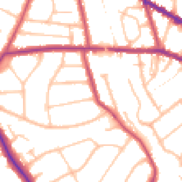 Daytime road noise heatmap for EN5 1BP