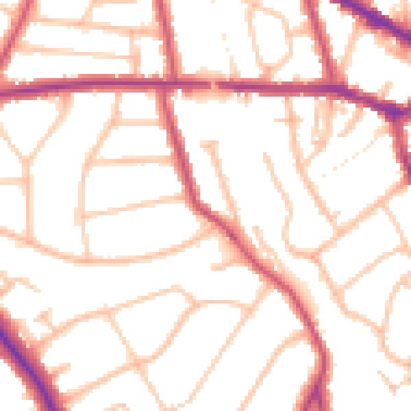 Daytime road noise heatmap for EN5 1BS