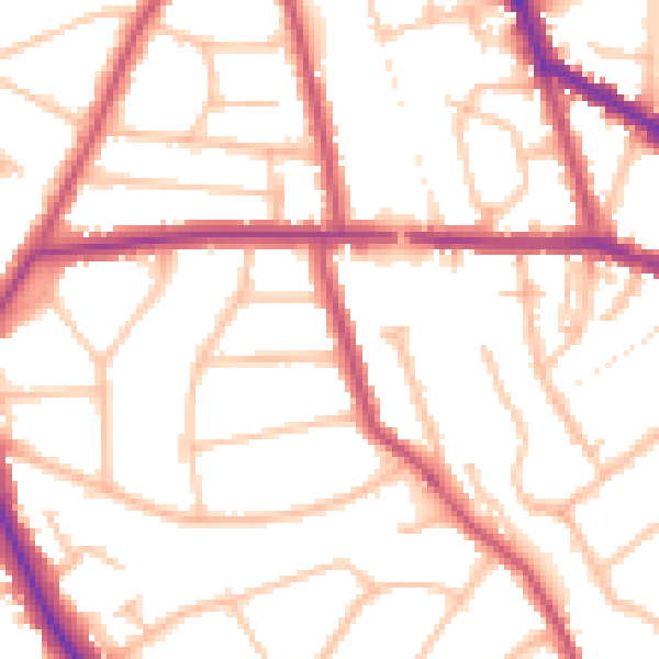 Daytime road noise heatmap for EN5 1BW