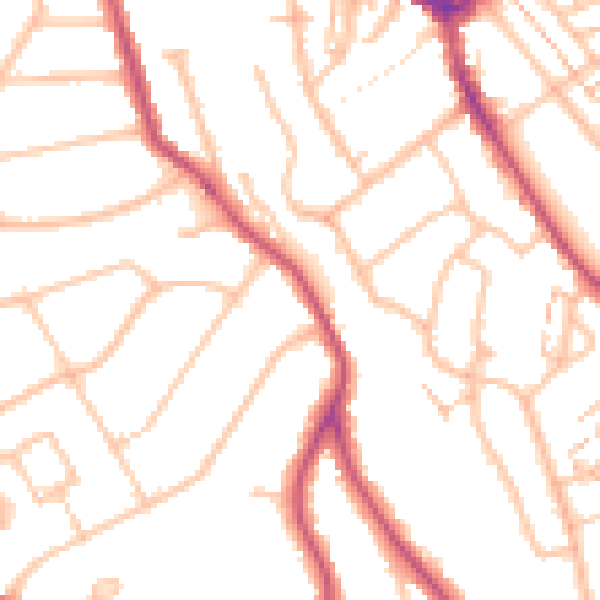 Daytime road noise heatmap for EN5 1BX