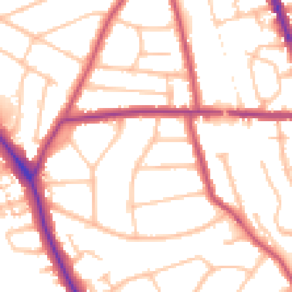 Daytime road noise heatmap for EN5 1BZ