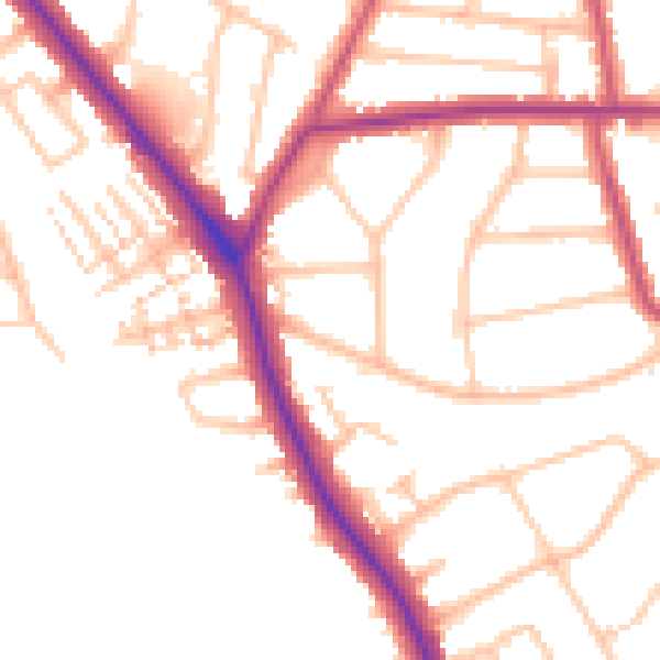 Daytime road noise heatmap for EN5 1EF
