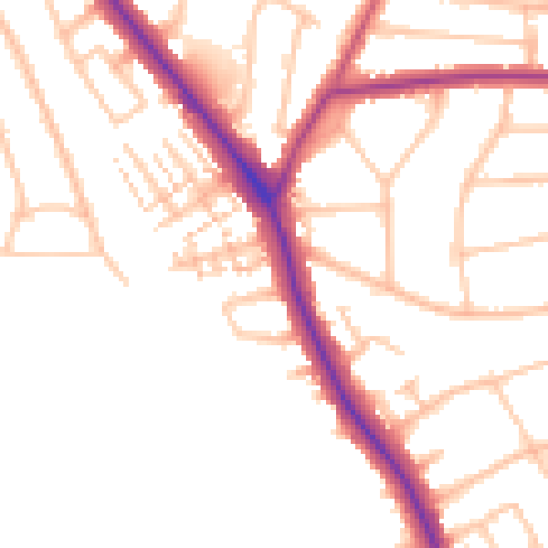 Daytime road noise heatmap for EN5 1EG