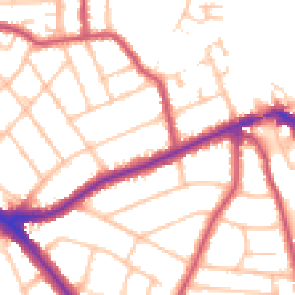 Daytime road noise heatmap for EN5 1FH