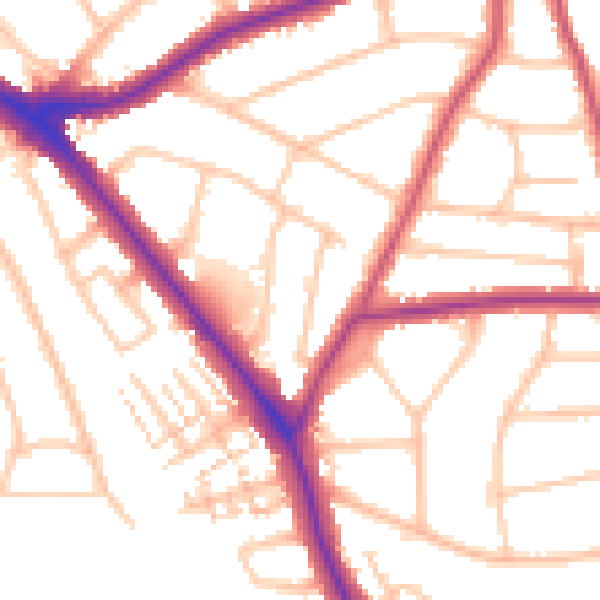 Daytime road noise heatmap for EN5 1HS
