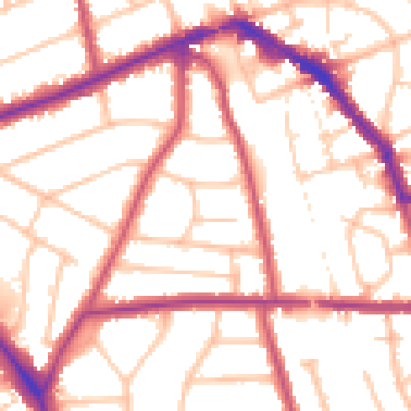 Daytime road noise heatmap for EN5 1LT