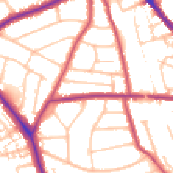 Daytime road noise heatmap for EN5 1NE