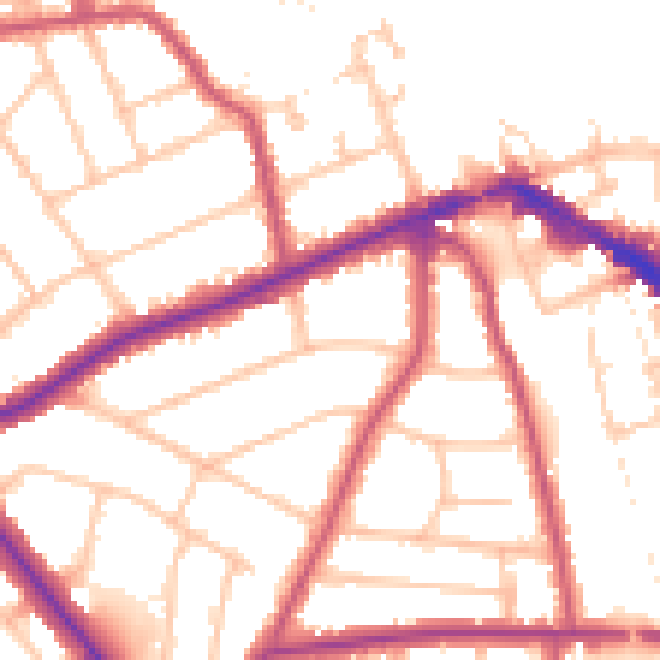 Daytime road noise heatmap for EN5 1RQ