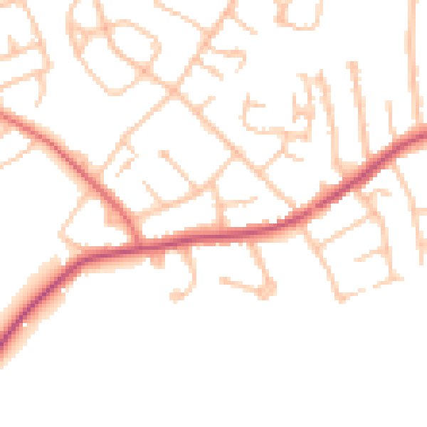 Daytime road noise heatmap for EN5 2AU
