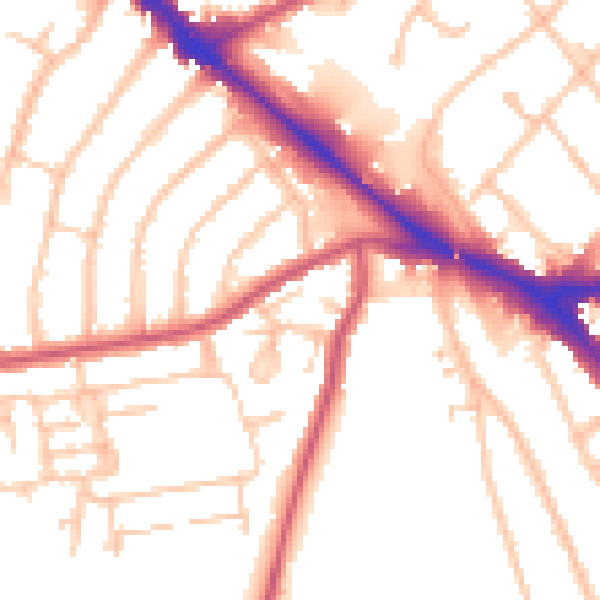 Daytime road noise heatmap for EN5 2FP