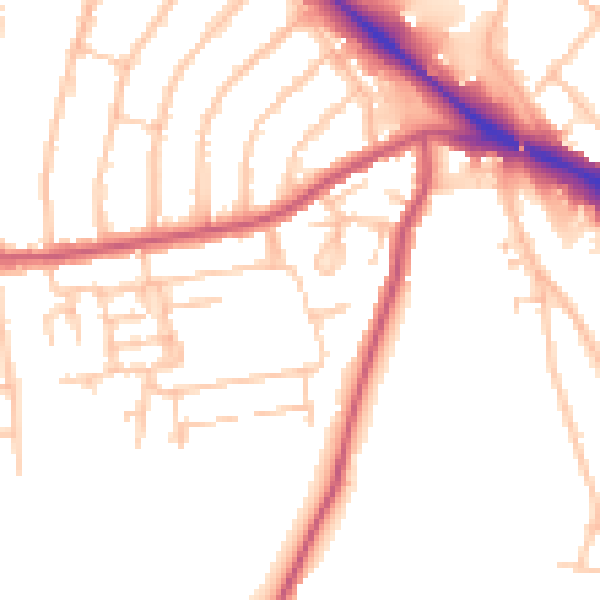 Daytime road noise heatmap for EN5 2FZ
