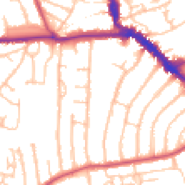 Daytime road noise heatmap for EN5 2JZ
