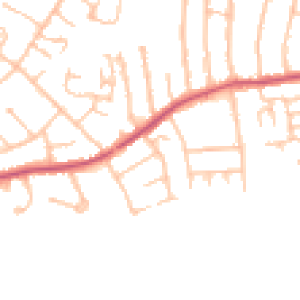 Daytime road noise heatmap for EN5 2PN