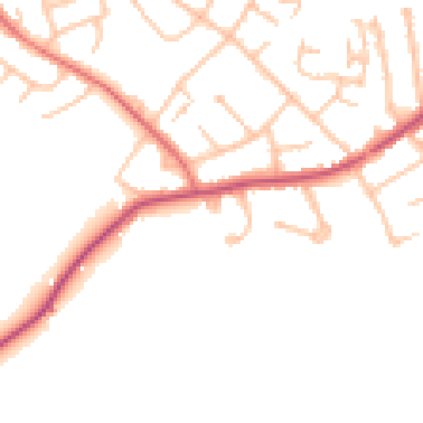 Daytime road noise heatmap for EN5 2QH