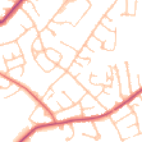 Daytime road noise heatmap for EN5 2RD