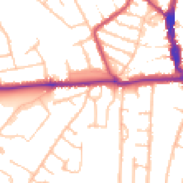 Daytime road noise heatmap for EN5 2SE