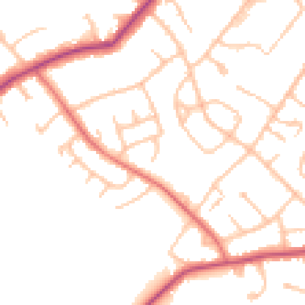 Daytime road noise heatmap for EN5 3AG