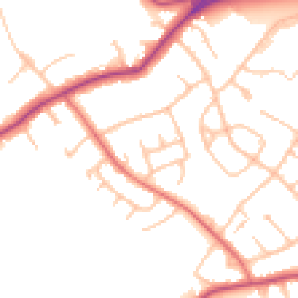 Daytime road noise heatmap for EN5 3AP