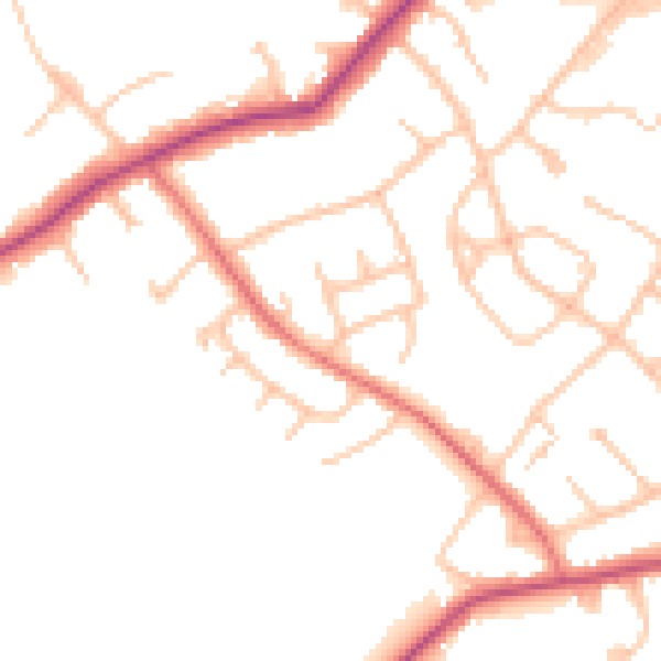 Daytime road noise heatmap for EN5 3AS