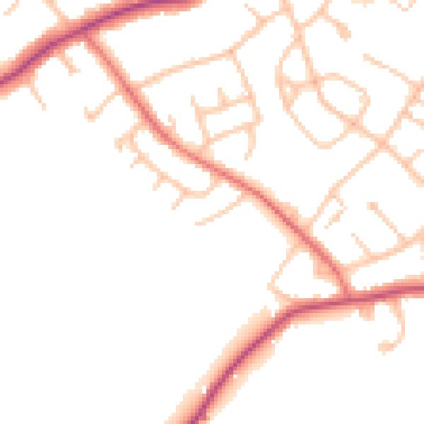 Daytime road noise heatmap for EN5 3BL