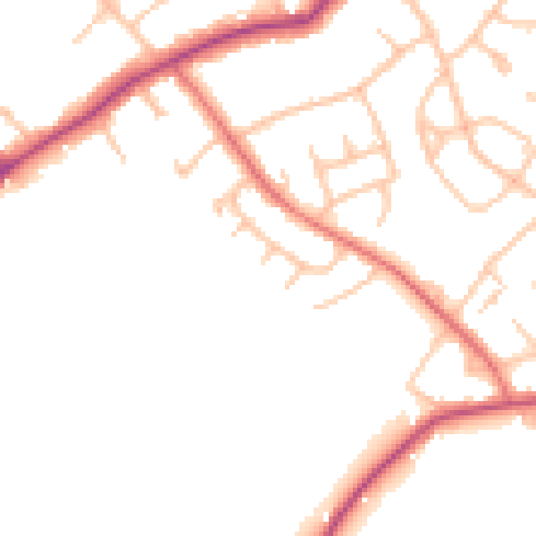 Daytime road noise heatmap for EN5 3BT