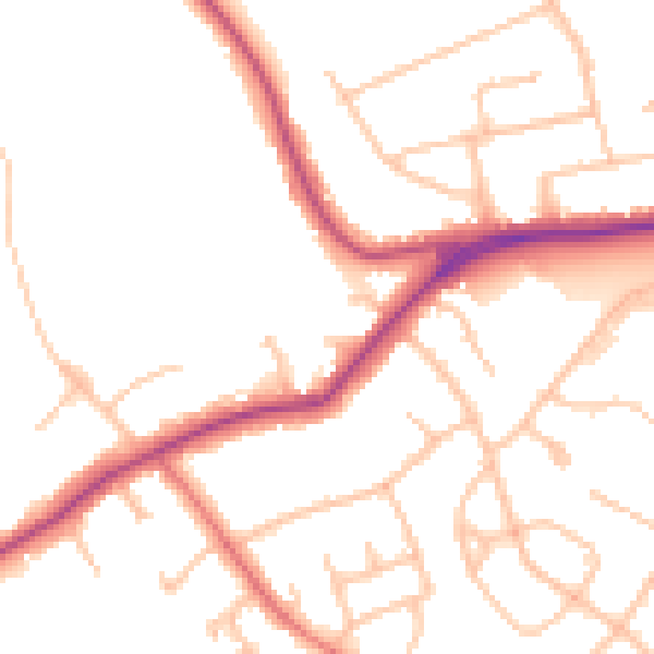Daytime road noise heatmap for EN5 3EW